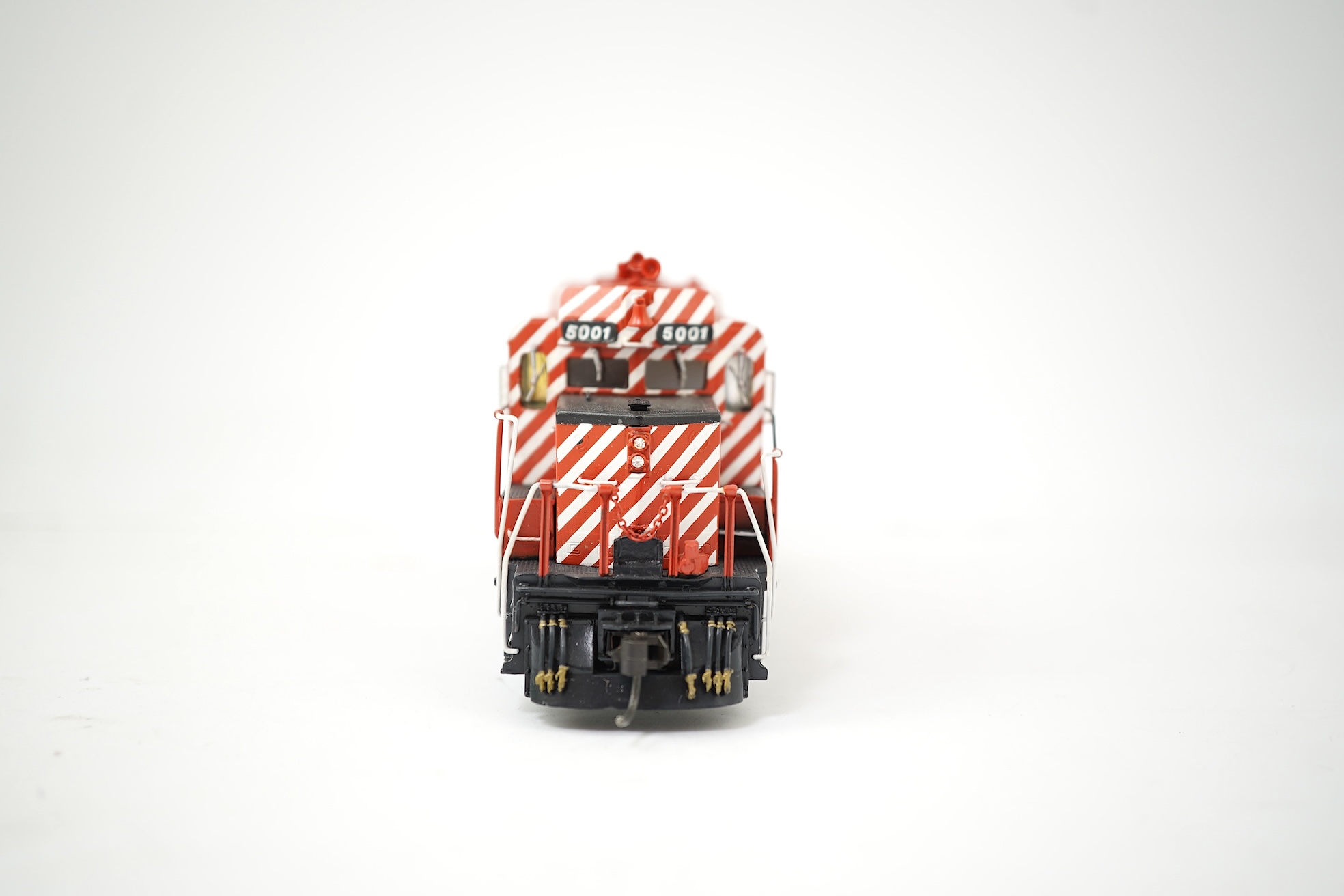 A boxed HO gauge Overland Models Inc. model of Canadian Pacific Railway GP30, 5001, Bo-Bo diesel locomotive, powered for two rail operation.